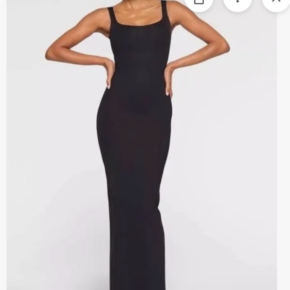 SKIMS Black Sleeveless Maxi Dress